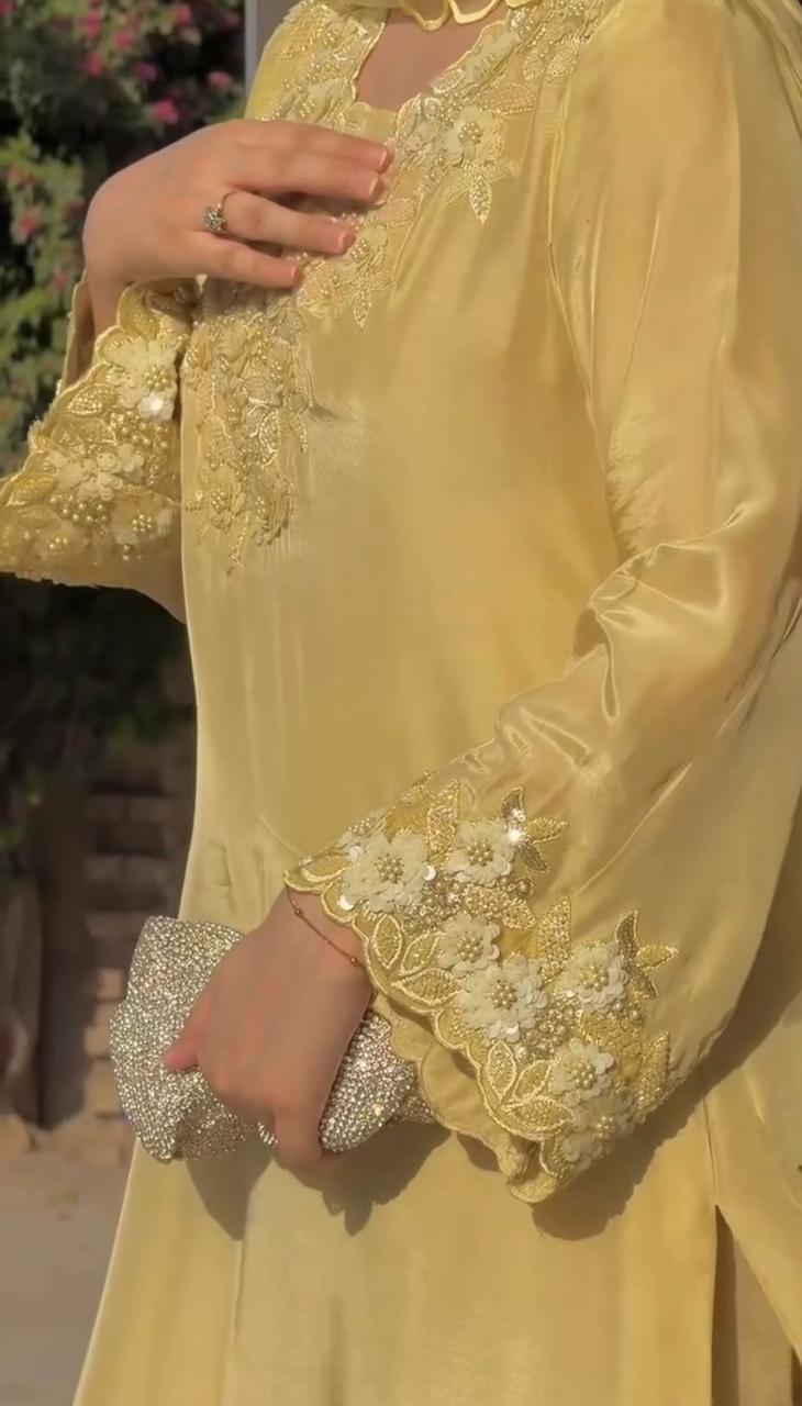 New Arrivals — Everly lemon yellow Tussle Silk suit